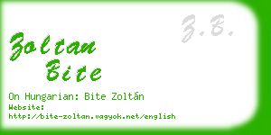 zoltan bite business card